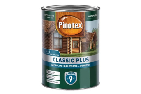 Купить Быстросохнущая пропитка-антисептик 3в1 PINOTEX CLASSIC PLUS  красное дерево; 0.9 л  5479765 фото №1