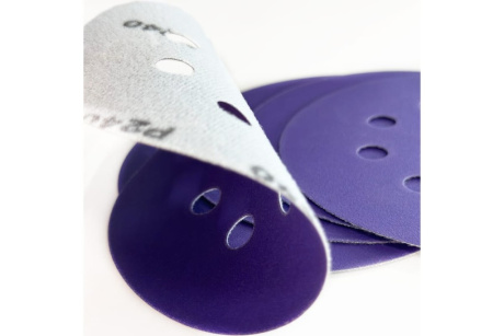 Купить Диск шлифовальный ABRAFORCE Purple Film на плёночной основе  8 отв.  125мм Р240  уп. 5 шт. фото №5