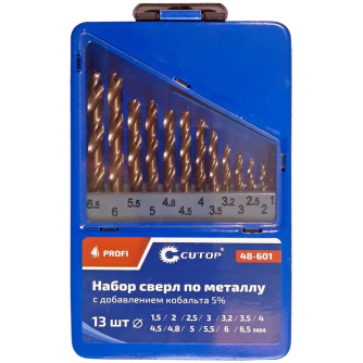 Купить Набор сверл Cutop Profi 1,5-6,5 мм по металлу 13 шт   48-601 фото №1