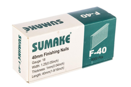 Купить Гвозди для степлера SUMAKE F-40 40 х 1х1.25 мм 5000 шт. фото №2