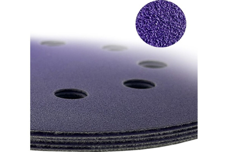 Купить Диск шлифовальный ABRAFORCE Purple Film на плёночной основе  8 отв.  125мм Р240  уп. 5 шт. фото №7