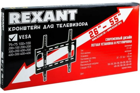 Купить Кронштейн для телевизора 26"-55" наклонный Rexant фото №15