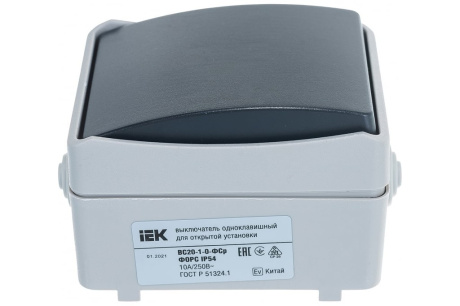 Купить Выключатель IEK ФОРС 1кл. о/у 10А 250В IP54 EVS10-K03-10-54-DC EVS10-K03-10-54-DC фото №3