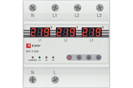 Купить Реле выбора фаз с дисплеем EKF  RVF-3-63A   PROxima фото №2